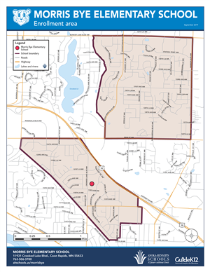 Morris Bye enrollment area map 